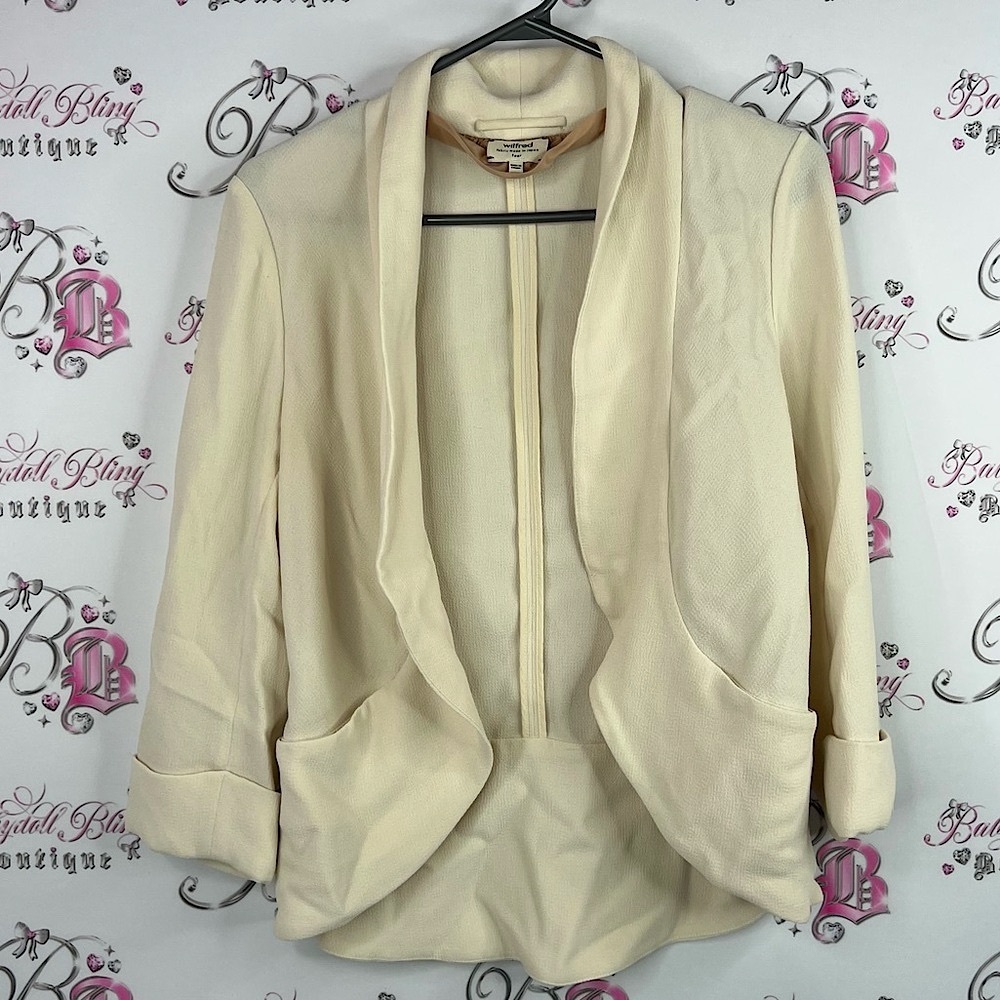 Wilfred blazer 100% silk white Cream Women's Blazer luxury sweater top